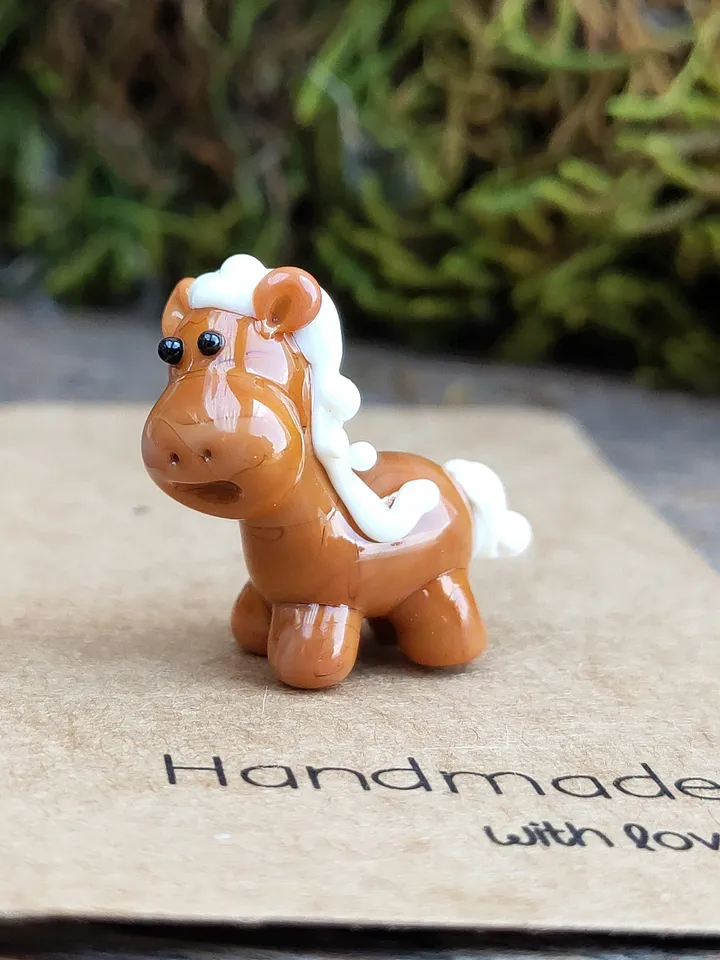 TINY GLASS ANIMALS Horse gifts Horse figurine Miniature horse ornament Glass Horse sculpture Horse decor Tiny horse glass figurines