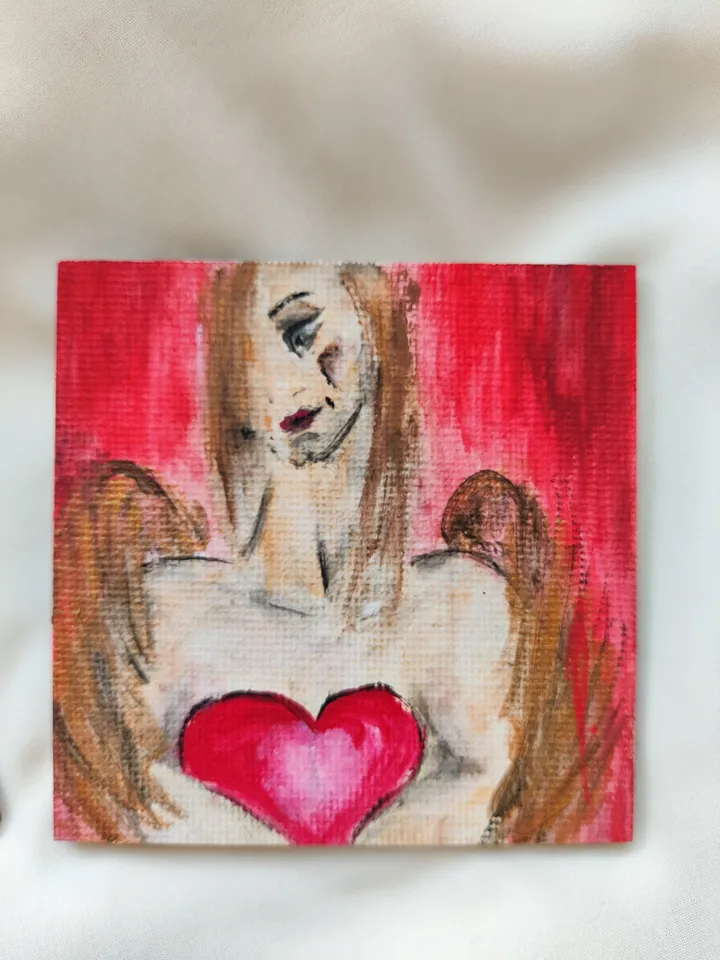 Love Angel miniature painting Valentine's day gift