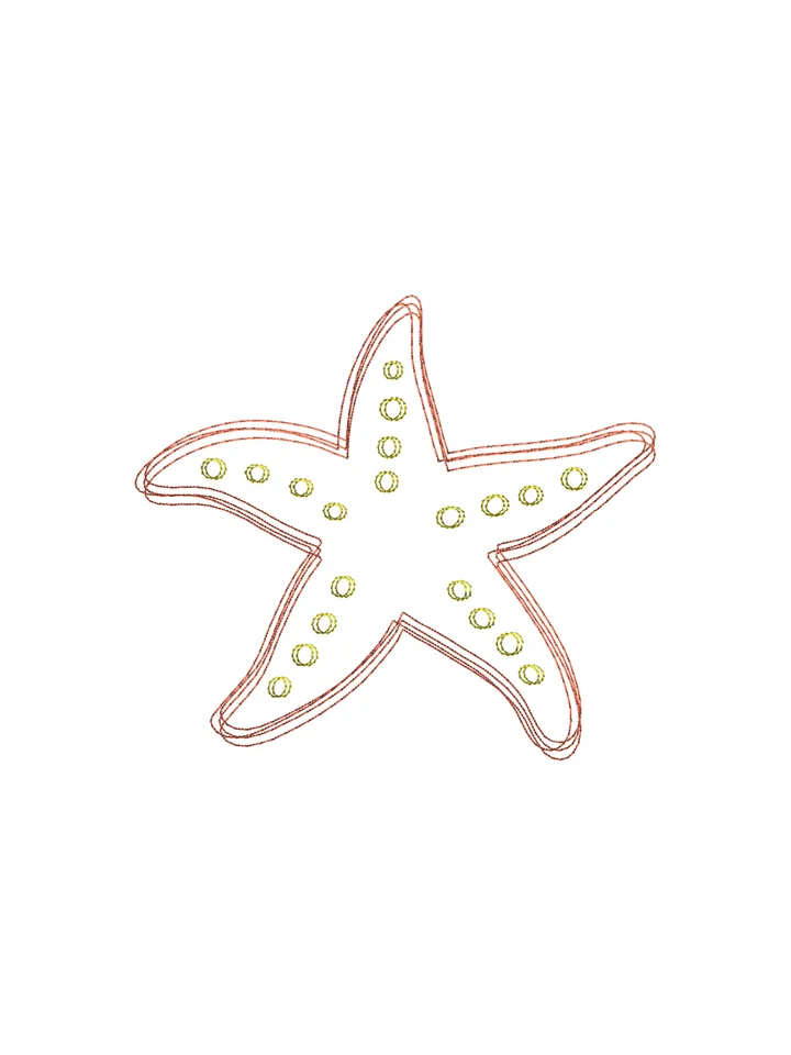 Starfish scribble stitch embroidery design,Starfish embroidery design,Fun embroidery design,INSTANT DOWNLOAD-1384