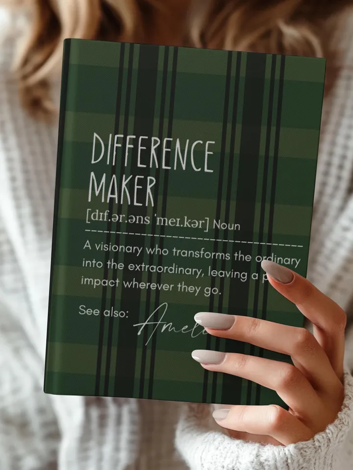 Personalized Difference Maker Journal with your name; Difference Maker Definition Gift; Custom Coworker Gift Employee gift Mentor Leader