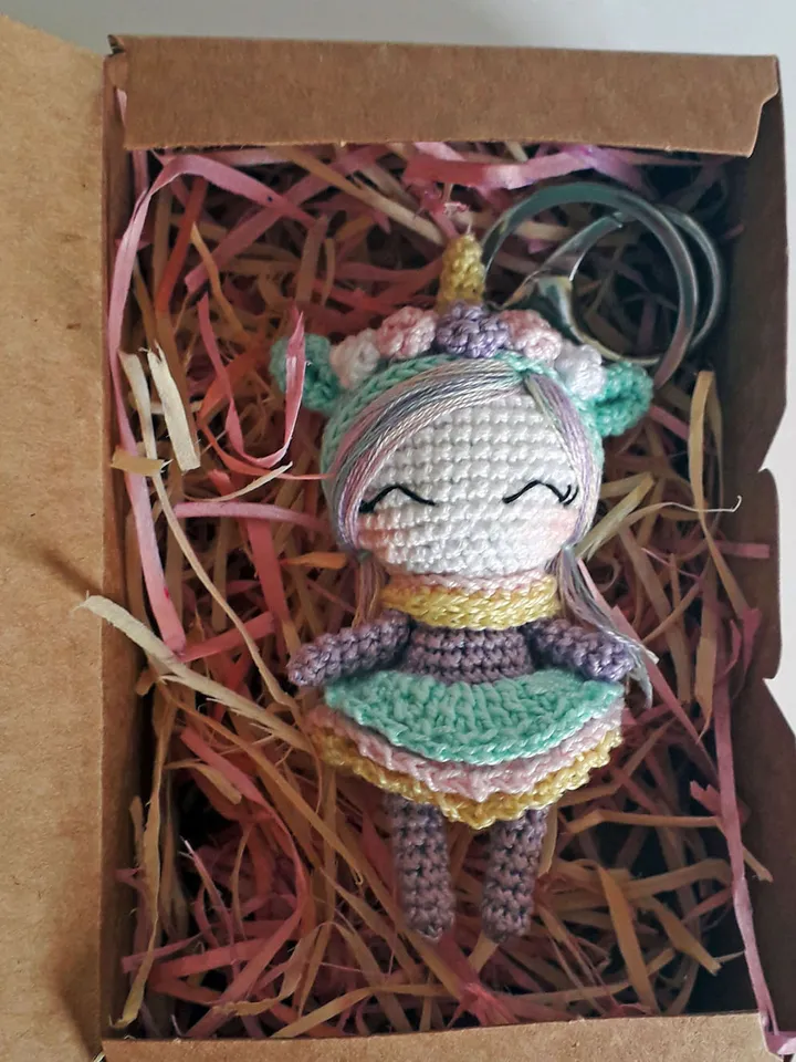 Pattern crochet unicorn. pattern keychain. pattern unicorn. pattern miniature. crochet doll. pattern unicorn doll