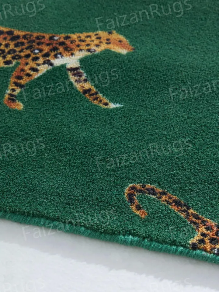 8x10 Cheetah Animal Classic Handmade 100% Wool Rugs Carpets, Handmade Carpet For Living Room, Dining Room, Hallway, Multiroom Carpets