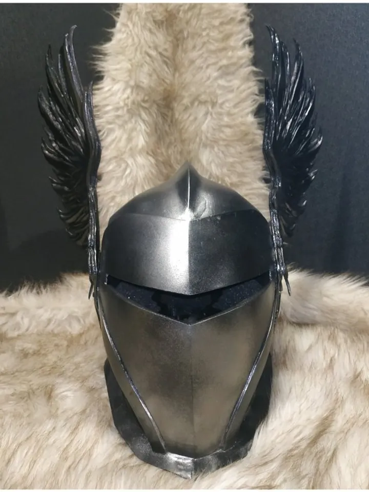 Medieval helmet - larp helmet - helmet with wings - knight helmet - tournament h