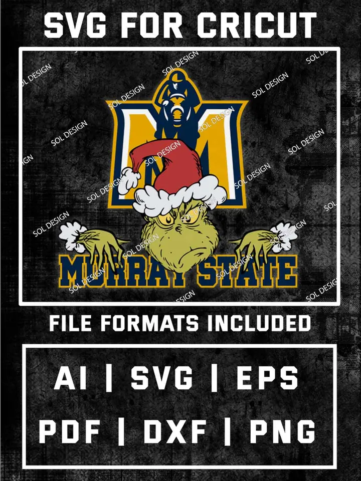 Grinch Murray State Racers SVG, NCAA SVG Design, NCAA Murray State Racers SVG, NCAA Racers Cricut, Christmas Svg, Grinch svg, Digital Download