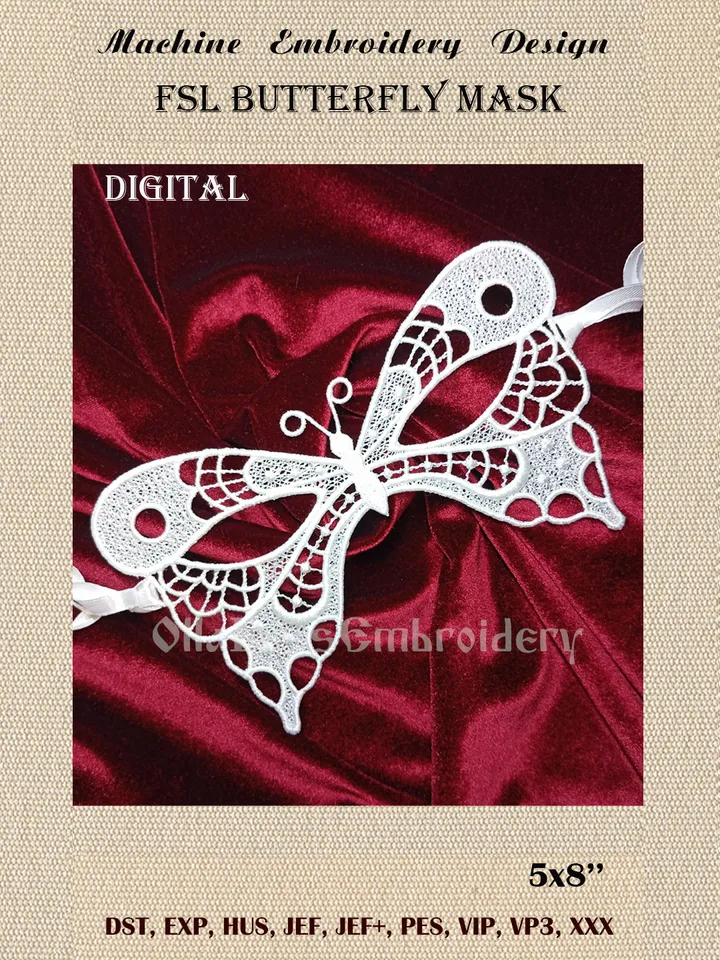 FSL Butterfly Mask embroidery design