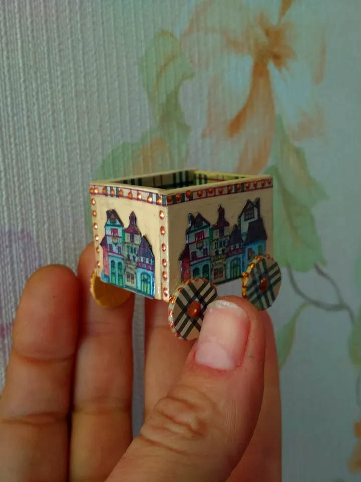 Trolley for dollhouse. Doll toy.The cart for the doll house.1:12 scale.