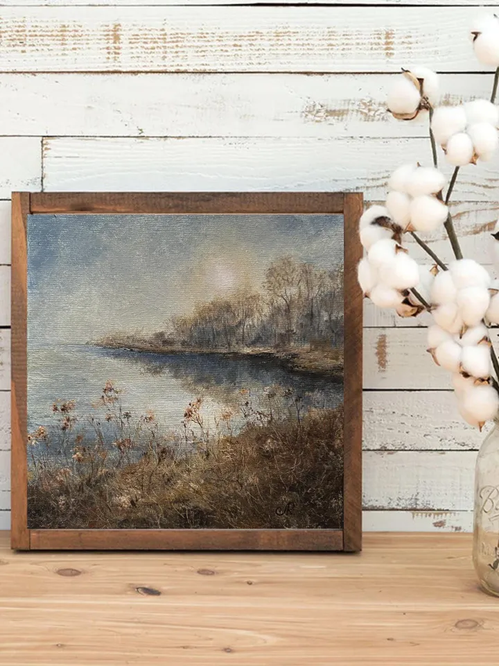 Landscape Original Painting Autumn Oil Wall Art Forest Artwork