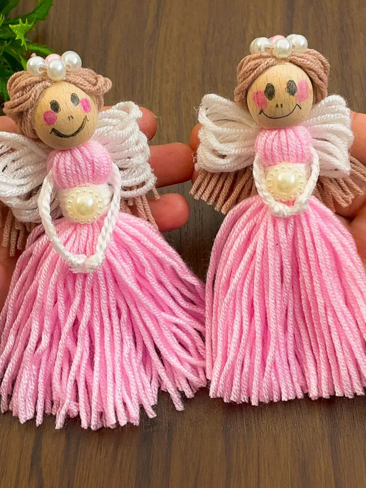 DIY Yarn Angel Craft Pattern Tutorial, Beginner-Friendly Easy Yarn Angel Pattern for Beautiful Handmade Holiday Decorations & Gifts