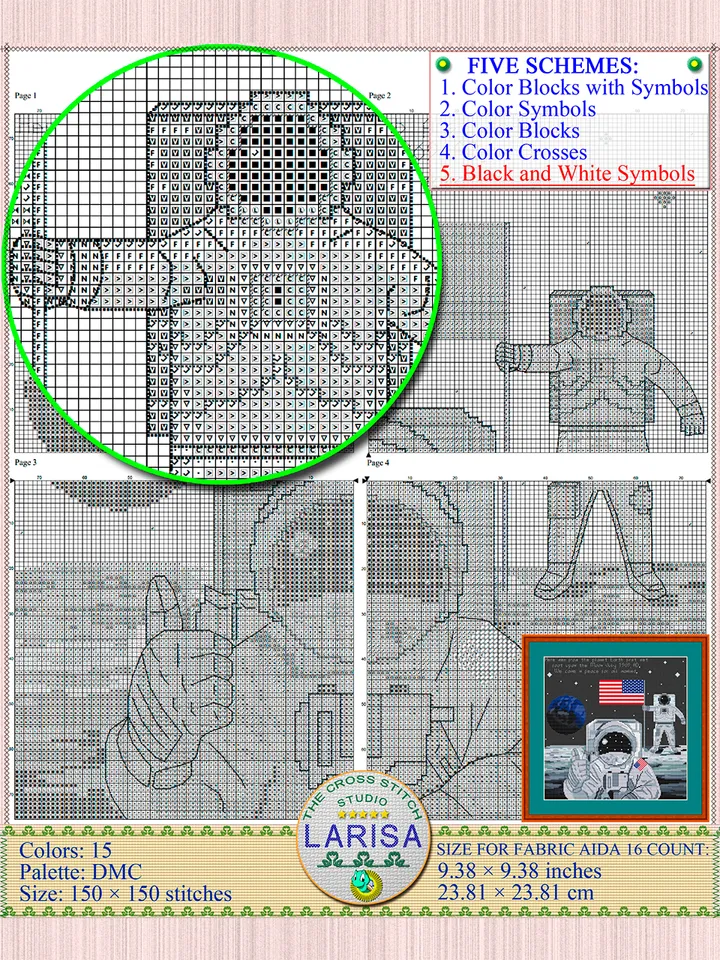 Apollo 11 Cross Stitch Pattern | Moon Landing | Lunar Landing