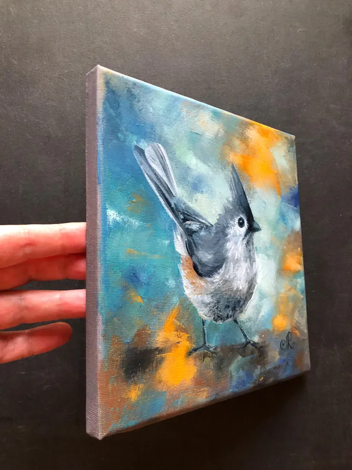 Bird Original Oil Painting Birds Wall Art Animal Painting