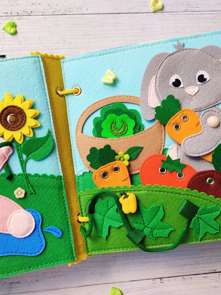 Farm Animals Quiet book pattern, Felt activity book pattern pdf, DYI Quiet book sewing for kids 2, 3, 4year old, Baby soft book tutorial