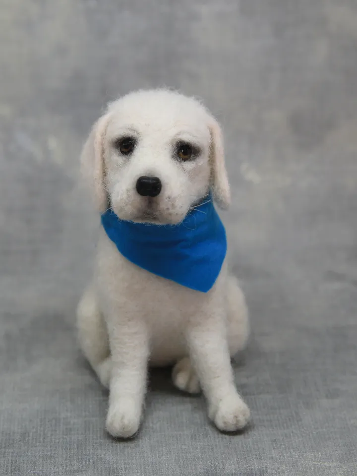 Puppy Plush Dog Pattern Needle Felting Animals Tutorial Needle felted realistic Dog Felt Toy Soft Pet Sculpture Golden Retriever Puppies