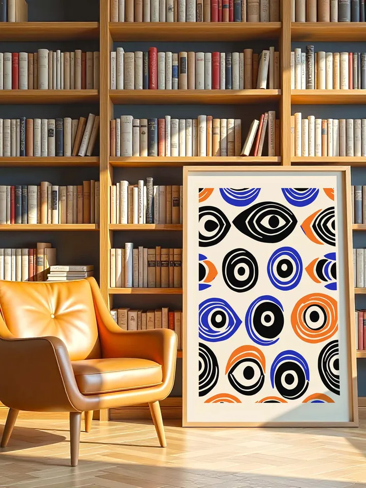 Minimalist Eye Wall Art, Abstract Eye Poster, Colorful Modern Printable, Graphic Digital Art, crayz eyes poster, Instant digital Download