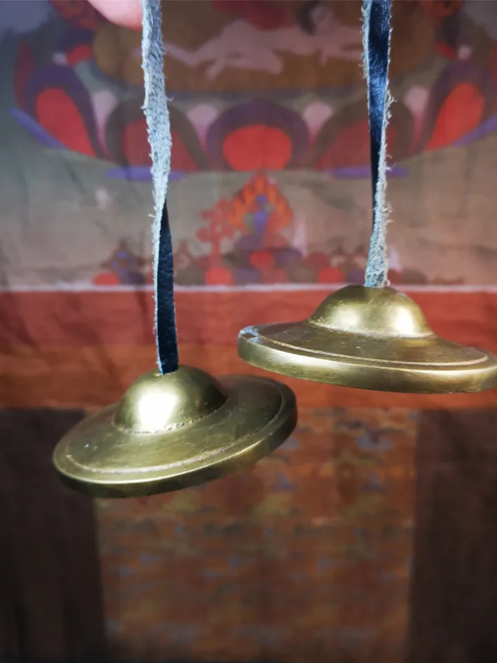 Gandhanra Customized Engrave Tibetan Cymbals,6.5cm Tingsha Bell,Buddhism Ritual Implement,Handmade in Nepal