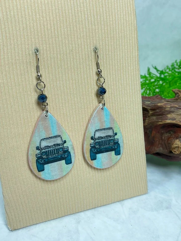 Creative handmade earrings. Bijouterie. Individual design.