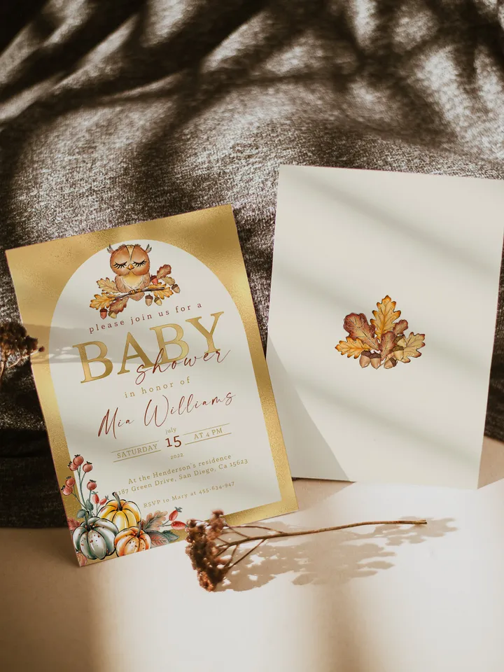 Little Pumpkin is on the way; Editable Autumn Pumpkin Baby Shower Invitation Template Canva; Fall 2022 Autumn Watercolor Pumpkin Invitation