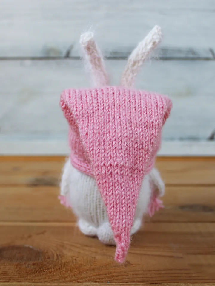 White knitted bunny toy, Stuffed animal rabbit toy, Plushie amigurumi doll, Bunny figurine knitted toy, Amigurumi bunny