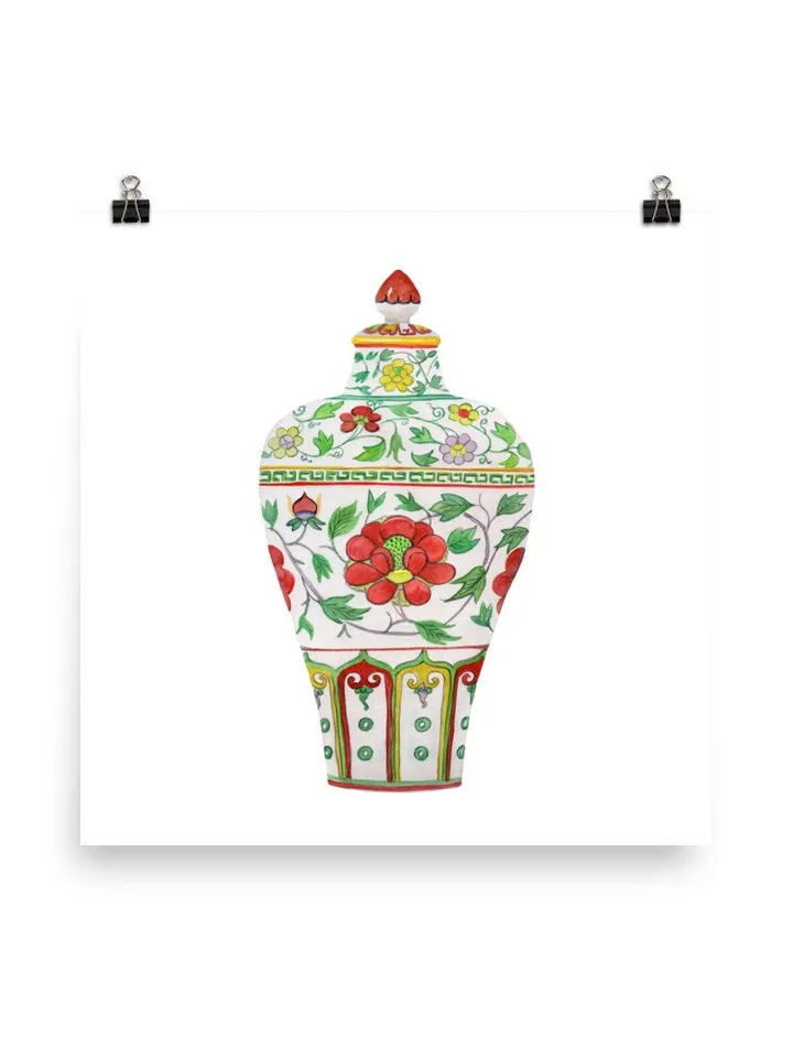 Green Set Of 2 Ginger Jars,Asian Vase Print, Chinoiserie Vase Wall Art Print ,Chinoiserie Set, Home Decor, Gift Idea For Living Room