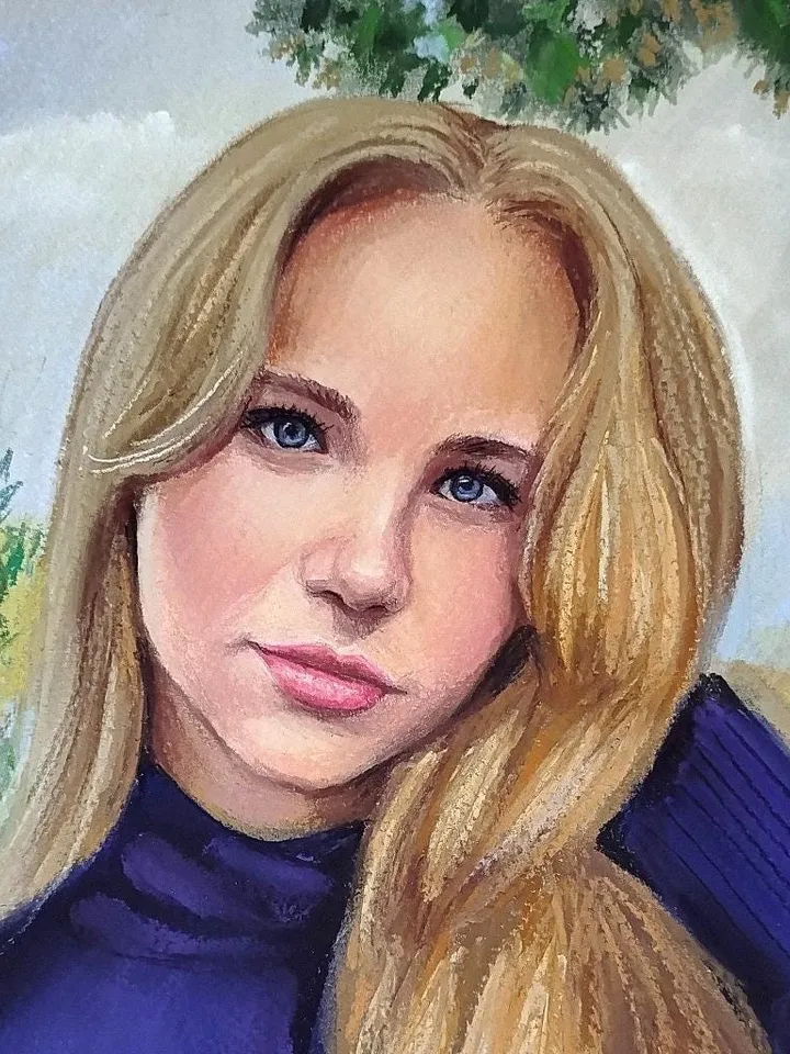 Pastel portrait of a girl | Custom pastel portrait | Hand painted Pastel Portrait From Photo | Personalized portrait painting