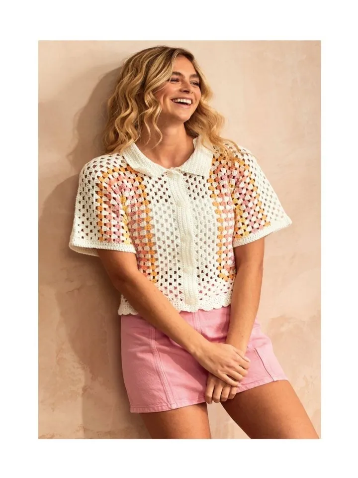 Crochet shirt pattern, shirt pattern, granny squares cardigan , easy crochet shirt pdf