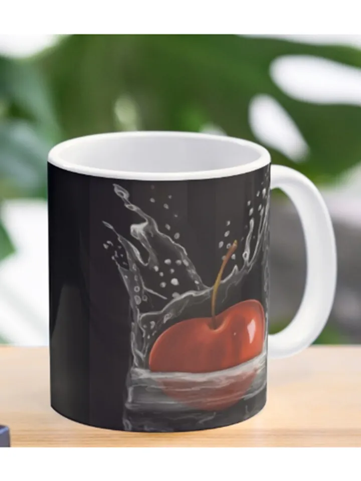 Cherry digital art illustration, Cherry painting aesthetic, Cherry drawing aesthetic