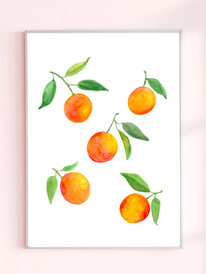 Orange Watercolor Painting Print Kitchen Fruit Wall Decor OrangePlant  Fruit Art Print Watercolor Orange Kitchen Wall Art Print Oranges Art