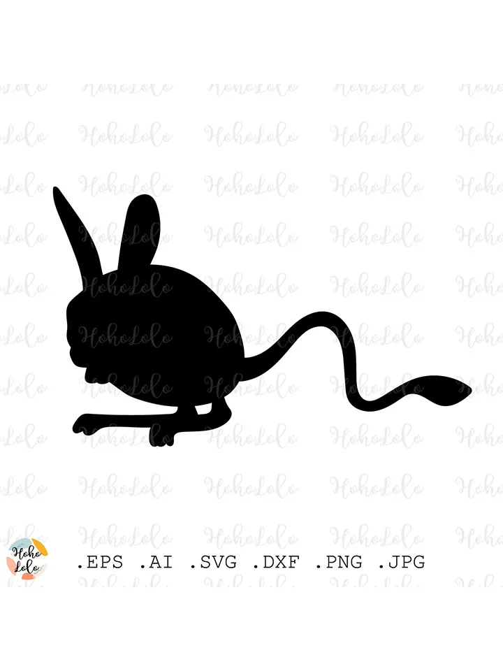 Jerboa Svg, Jerboa Cricut, Jerboa Silhouette, Jerboa Stencil Template Dxf, Jerboa Clipart Png