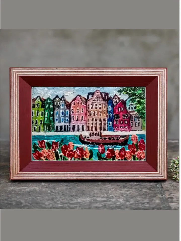 Amsterdam Painting City Skyline original art
