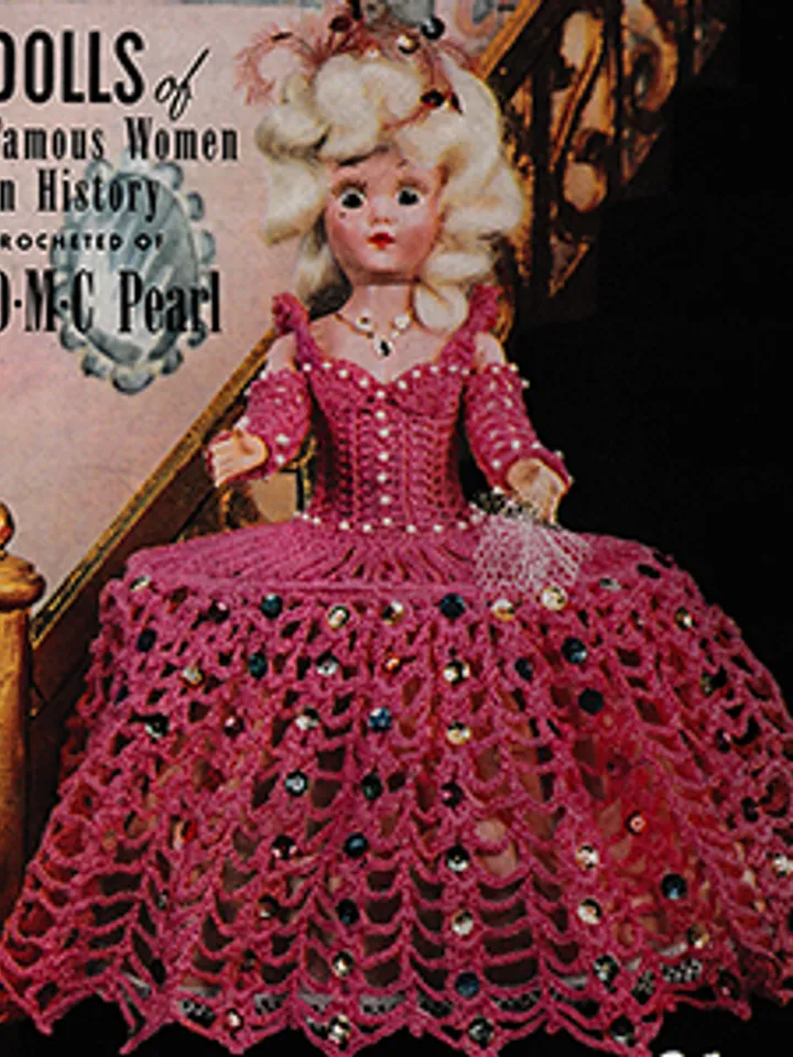 Vintage Crochet Pattern Dress for Doll Marie Antoinette Doll Pattern Digital Download PDF