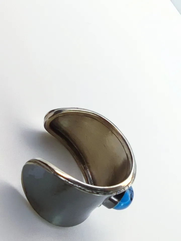 Designer ring with natural turquoise