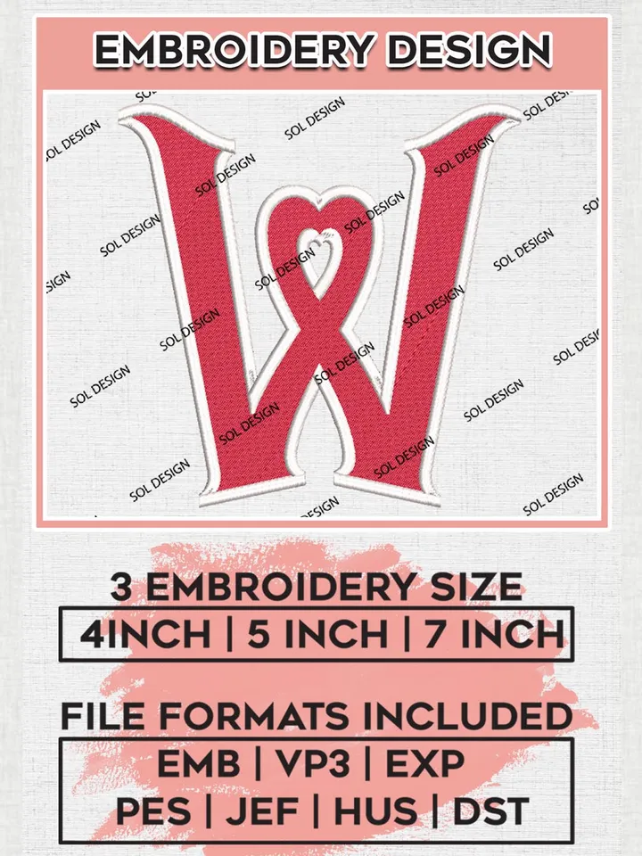 MiLB Worcester Red Sox Embroidery Design Files, MiLB Worcester Red Sox Logo, Minor League Baseball Logo Embroidery Designs, MiLB embroidery designs, Machine embroidery designs, Digital Download
