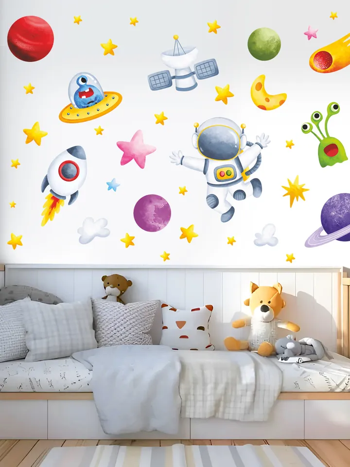 Space Wall Decal Planets Stickers Peel and stick el3
