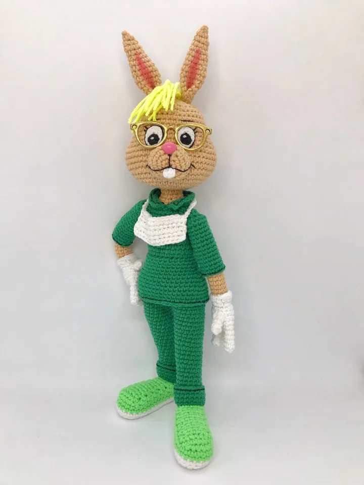 Digital Download - PDF. Crochet pattern Bunny Dentistry. DIY amigurumi toy tutorial