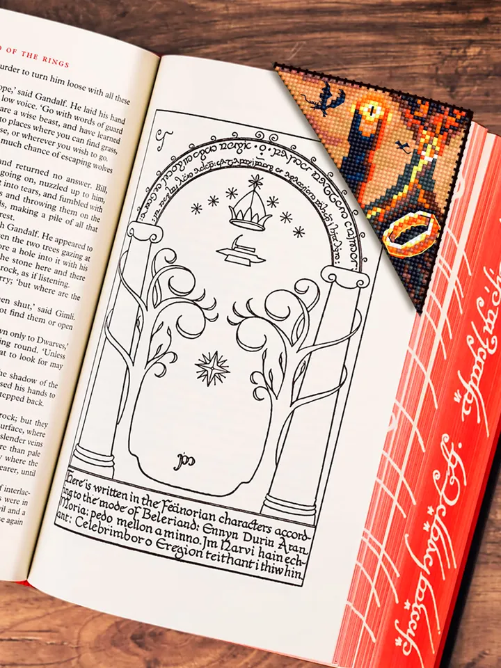 Fantasy Bookmark Mordor Cross Stitch Pattern PDF Download Magic Bookmark in Digital PDF Format, Cross Stitch Based on the Movie "Lord of the Rings" Dark Tower Mordor Magical World #B132