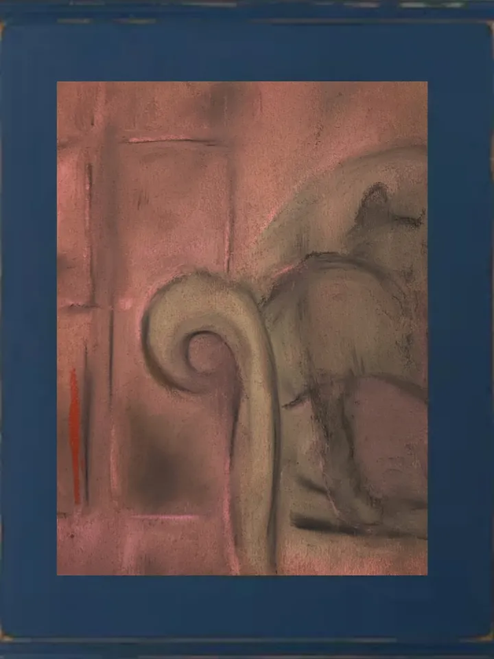 Art Deco cat digital file for art print from my original painting