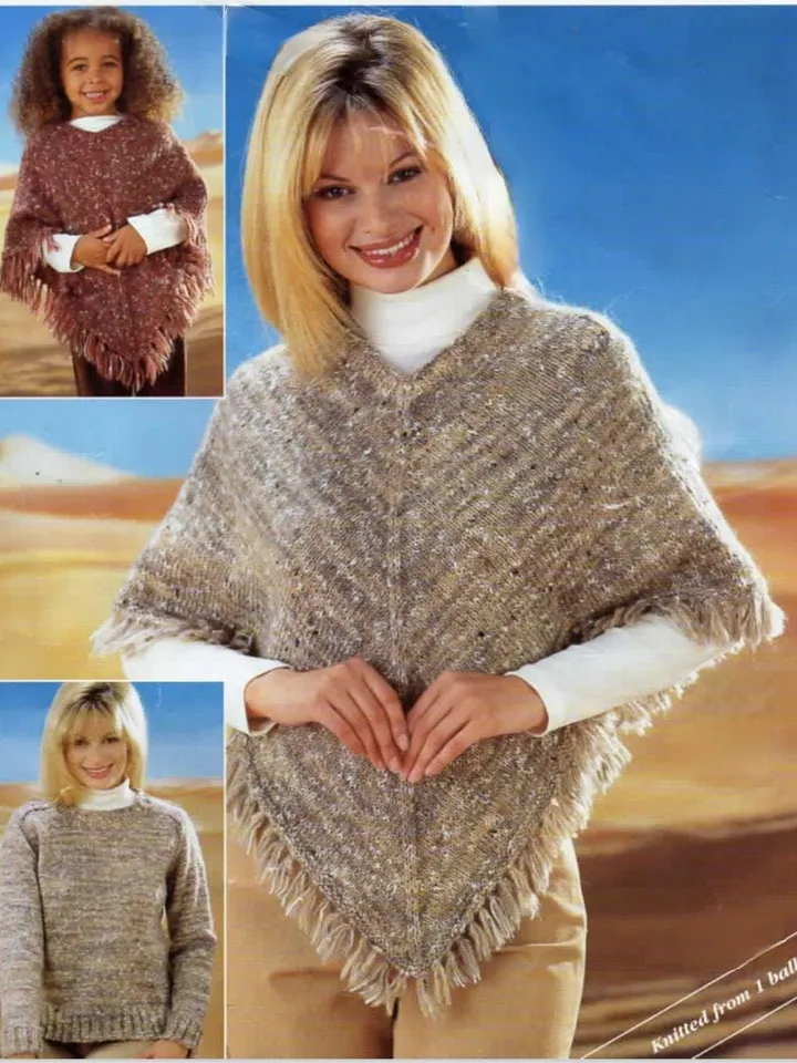 Women poncho knitting pattern girl poncho pattern aran poncho cardigan pdf instant download