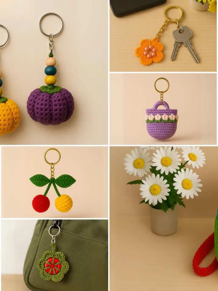 Crochet Keychain Pattern Bundle, 10 Cute Amigurumi Designs for Bag Charms & Gifts, Fun DIY Accessories Gift