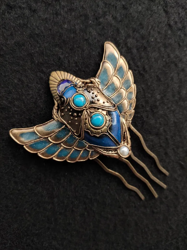 Egyptian Scarab,Hairpin,Hair Winged Scarab Beetle,Hairpin Scarab