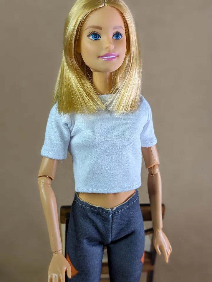 White T-shirt & Gray leggins for 1/6 scale fashion female dolls