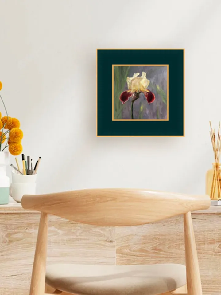 "Iris" oil small painting flower stilllife original wall art picture artwork floral
