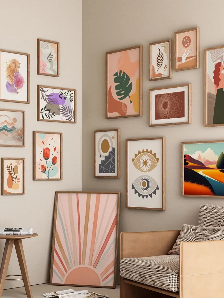 Boho Wall Collage Mega Bundle, Set of 1250+ Prints, Mid Century Art Prints, Abstract Poster Set, Printable Home Decor, Digital Download