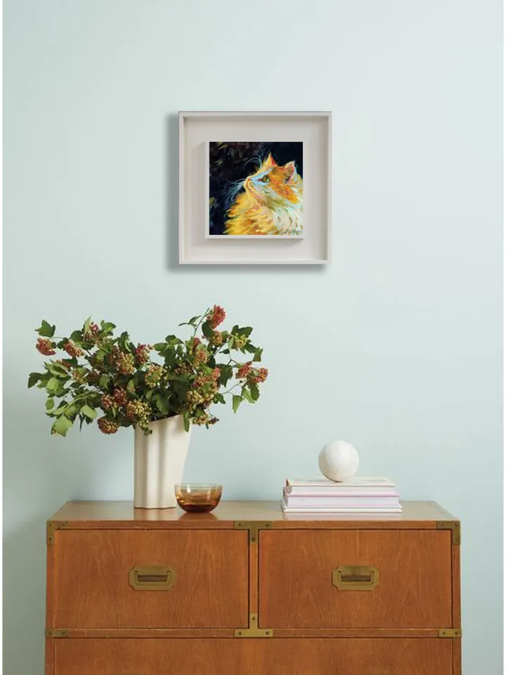Cat painting Animal Original Art Ginger Cat Artwork fine art canvas oil painting