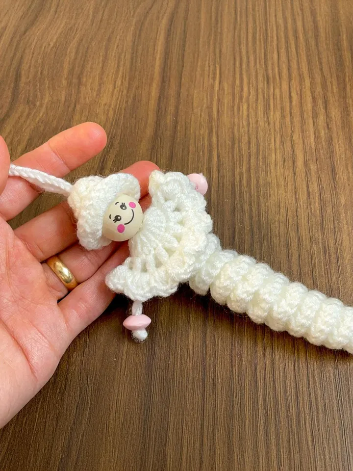 Crochet Caterpillar Angel Keychain PDF Pattern, Amigurumi Bug with Hat & Cape, Cute Guardian Angel Ornament DIY, Handmade Keychain Gift