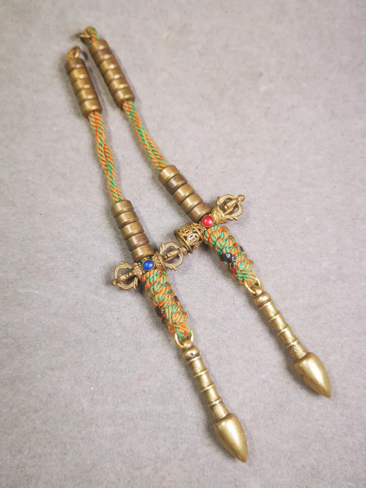 Gandhanra Handmade Tibetan Buddhist Mala Counters,Prayer Bead Counters,with Dorje and Vajra Pendant,Made of Brass