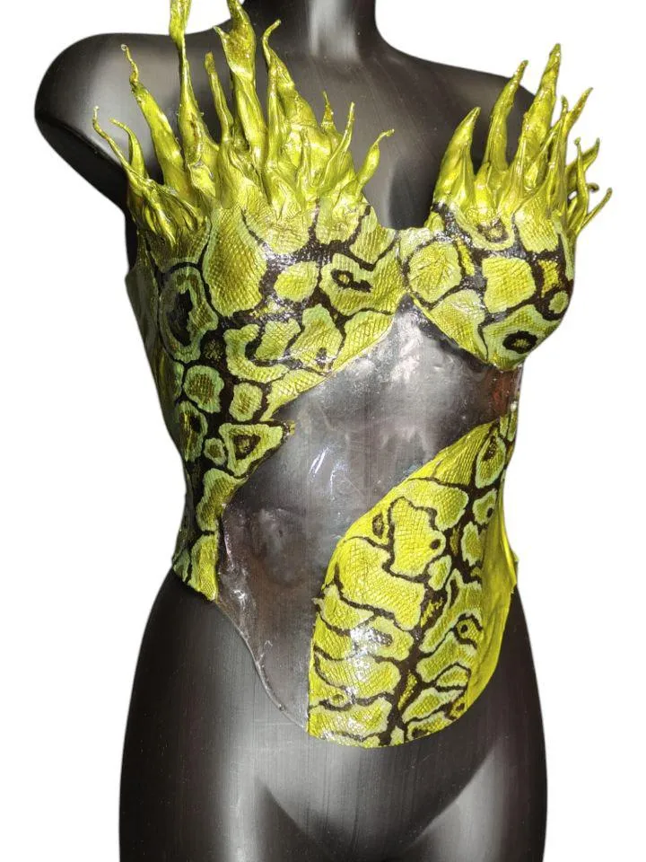 cuirass,snake print corset, armor, snake, women armor, corset