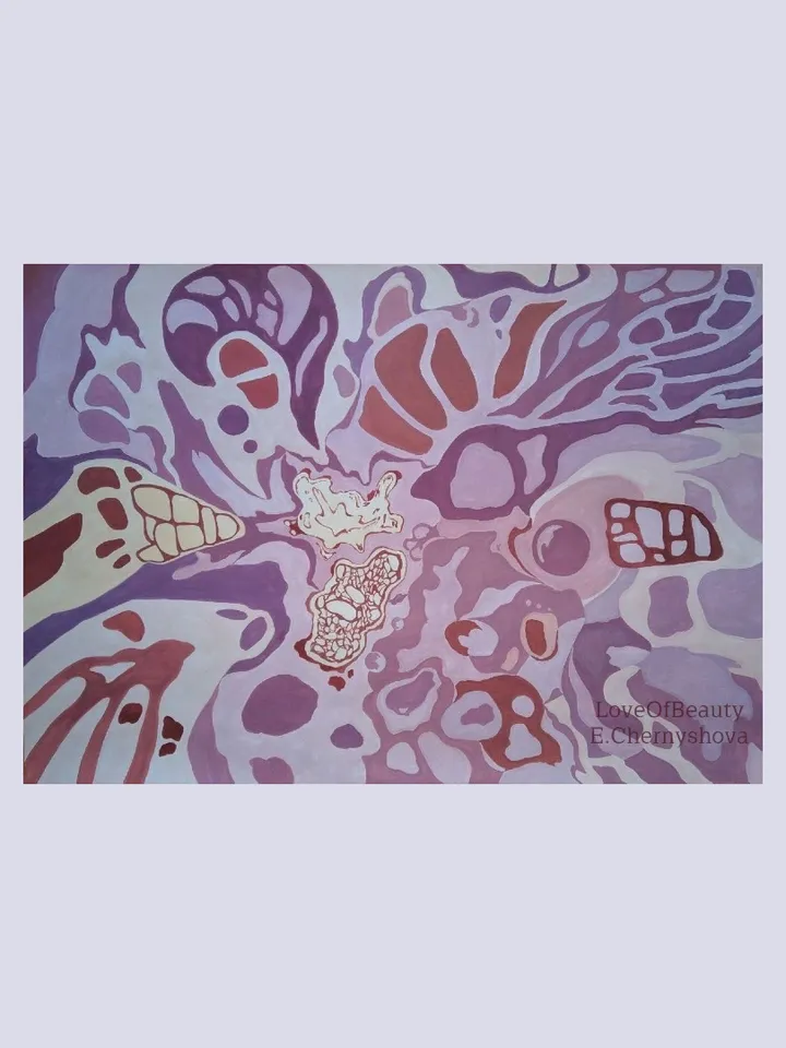 Magenta abstract interior design painting