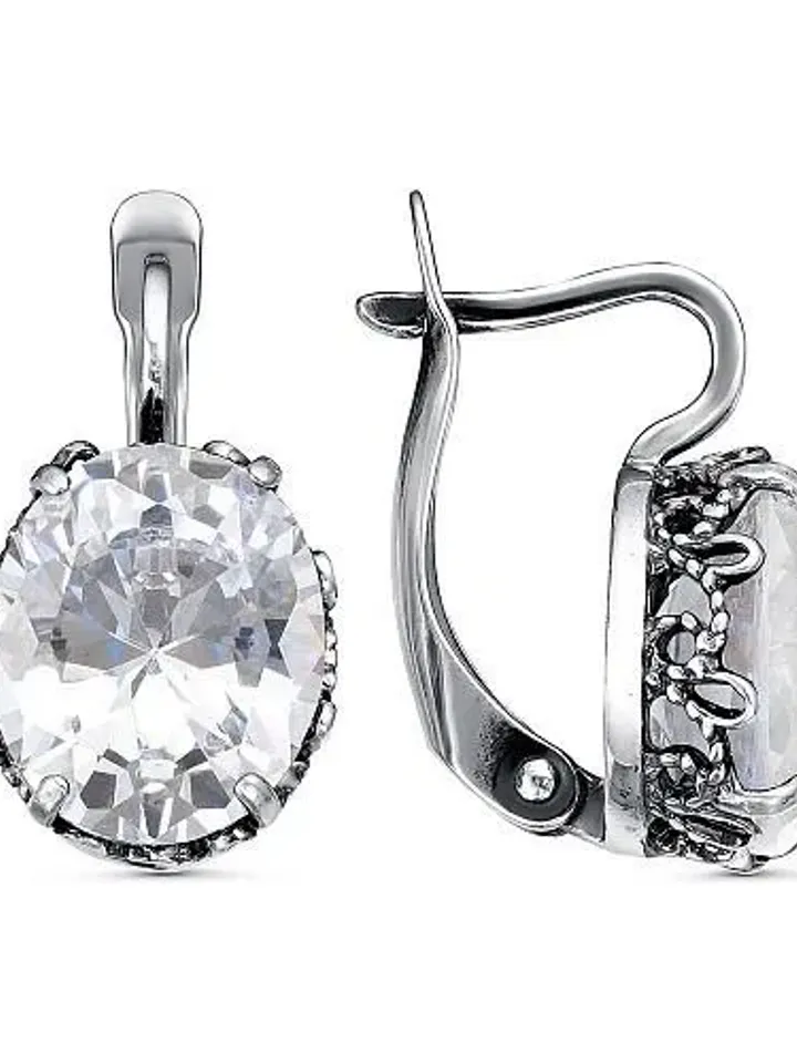 Earrings silver 925, with cubic zirconia