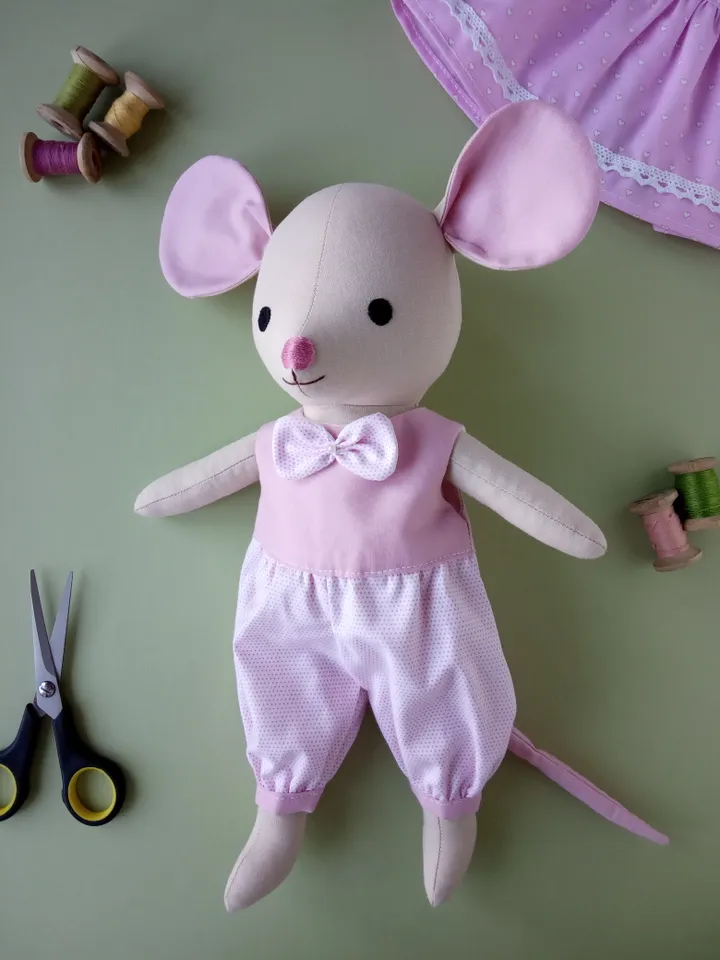 Mouse Doll Sewing Pattern (With Clothes)