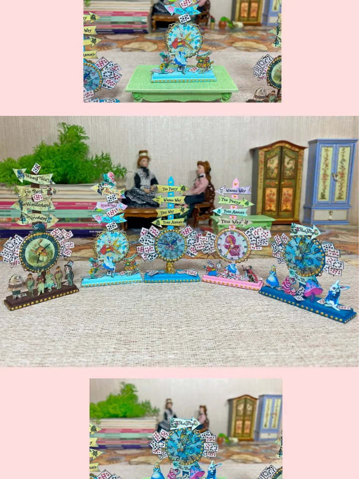 TUTORIAL. Imitation clock in the style of "Alice" for a dollhouse. 1:12.