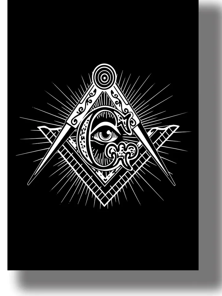 The Masonic symbol is a compass and a square.